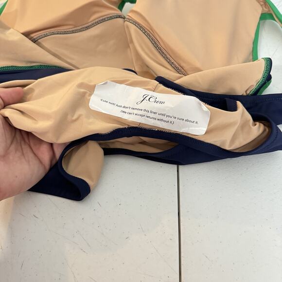 J. Crew Cutout One-Piece Swimsuit with Bow Size 3X Green Blue Colorblock New - Picture 5 of 12